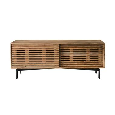Hoyz Collection - TV-meubel 135cm 2 Deuren Slide - Massief Acacia Naturel product