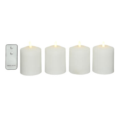 Lumineo LED kaarsen set - 4x stuks - wit - kerkkaarsen product