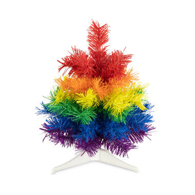 R en W mini kunst kerstboom -regenboog - H30 cm - kunststof product