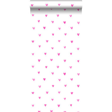 Walls4You behang - confetti hartjes - roze en wit - 0,53 x 10,05 m - 935292 product