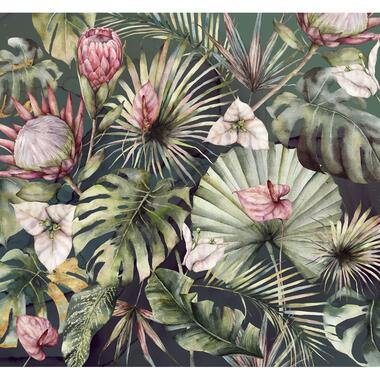 Sanders & Sanders fotobehang - jungle - groen en roze - 300 x 280 cm - 612009 product