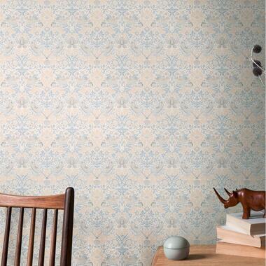 Livingwalls behang - vogel - beige, grijs, wit en blauw - 53 cm x 10,05 m - AS product