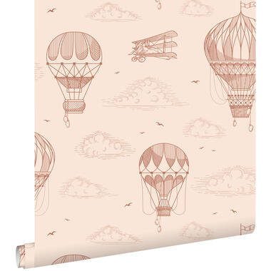 ESTAhome behang - luchtballonnen - terracotta roze - 50 x 900 cm - 139717 product