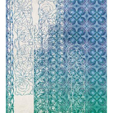 Sanders & Sanders fotobehang - art nouveau - blauw - 250 x 280 cm - 611840 product