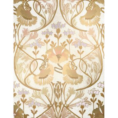 Sanders & Sanders fotobehang - aquarel bloemen - beige - 200 x 260 cm - 612465 product