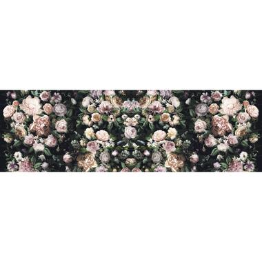 Sanders & Sanders fotobehang - bloemen - multicolor op zwart - 800 x 250 cm product