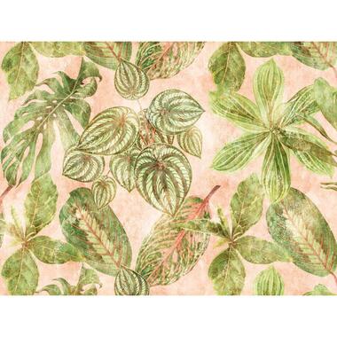 One Wall one Role fotobehang - jungle-motief - groen en roze - 371 x 280 cm - AS product