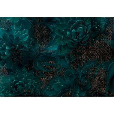 Sanders & Sanders fotobehang - bloemen - petrolgroen - 400 x 280 cm - 611862 product