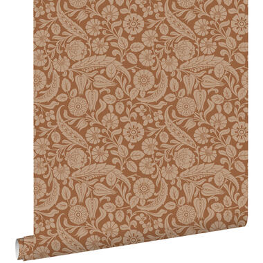 ESTAhome behang - bloemmotief - terracotta bruin - 50 x 900 cm - 139786 product