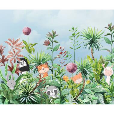 Komar fotobehang - jungle dieren - groen en blauw - 3 x 2,50 m - 612797 product