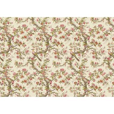 Sanders & Sanders fotobehang - bloemen en vogels - roze en groen - 400 x 280 cm product