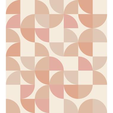 ESTAhome fotobehang - geometrische vormen - beige en roze - 2.5 x 2.79 m product