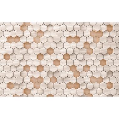 Sanders & Sanders fotobehang - hexagon - beige en zandkleurig - 400 x 250 cm product