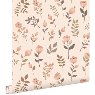 ESTAhome behang - bloemen - zacht roze en beige - 0.53 x 10.05 m - 139693 product