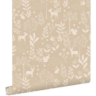 ESTAhome behang - bos met bosdieren - beige - 0.53 x 10.05 m - 139757 product