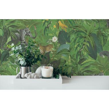 Livingwalls behang - jungle-motief - groen, bruin en grijs - 53 cm x 10,05 m product