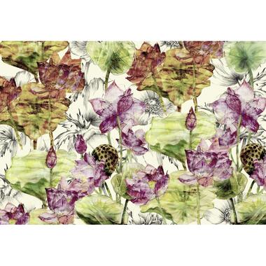 Sanders & Sanders fotobehang - lotus - groen en roze - 368 x 248 cm - 612329 product