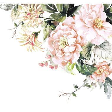 Sanders & Sanders fotobehang - bloemen - roze en groen - 300 x 280 cm - 612008 product