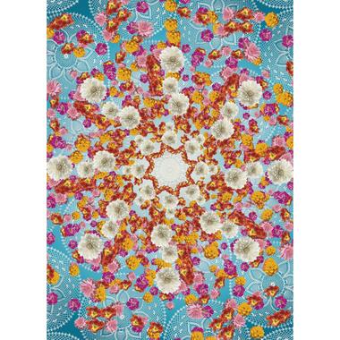 Sanders & Sanders fotobehang - caleidoscope bloemen - blauw, roze en geel product