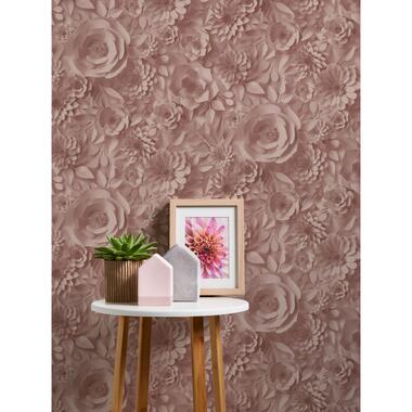 Livingwalls behang - 3D-motief - roze en wit - 53 cm x 10,05 m - AS-387182 product