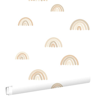 ESTAhome behang - regenboogjes - beige en wit - 0.53 x 10.05 m - 139684 product