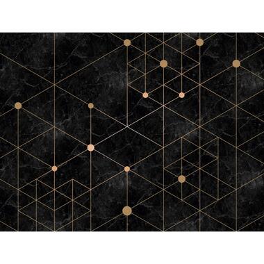 One Wall one Role fotobehang - geometrische vormen - goud en zwart product