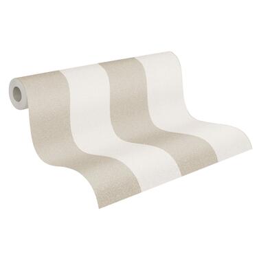 A.S. Création behang - strepen - beige en crème - 53 cm x 10,05 m - AS-375543 product