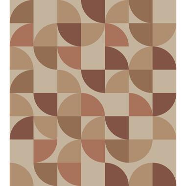 ESTAhome fotobehang - geometrische vormen - beige, roze en donker rood product