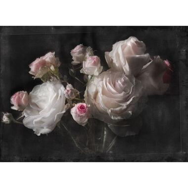 Sanders & Sanders fotobehang - bloemen - zwart, wit en roze - 254 x 184 cm product