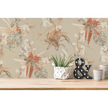 Livingwalls behang - vogel - oranje, beige en wit - 53 cm x 10,05 m - AS-387252 product