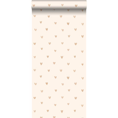 Walls4You behang - confetti hartjes - beige en goud - 0,53 x 10,05 m - 935291 product