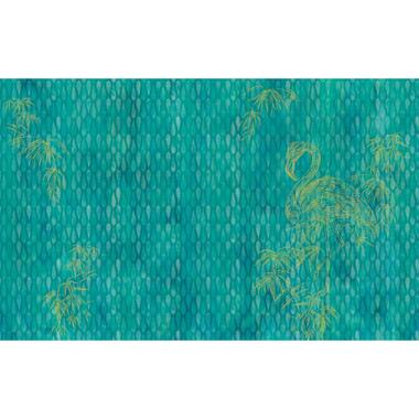 Sanders & Sanders fotobehang - flamingo - blauwgroen - 400 x 250 cm - 611958 product