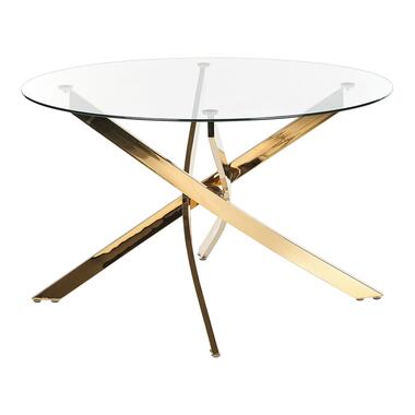 MARAMO - Eettafel - Goud - ⌀120 cm - Veiligheidsglas product