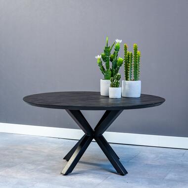 Mangohoutonline - Salontafel Vicenza Black 90cm Rechthoekig - Zwart - Mahom product