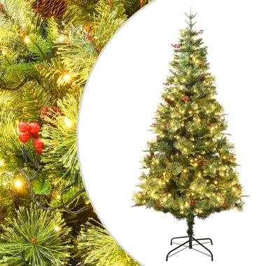 vidaXL Kerstboom met LED en dennenappels 120 cm PVC en PE groen product