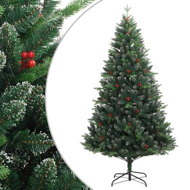 vidaXL Kunstkerstboom met scharnieren en rode bessen 210 cm product