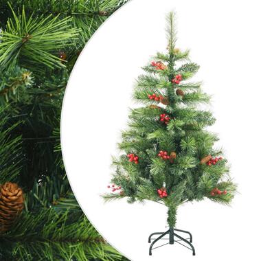 vidaXL Kunstkerstboom met scharnieren dennenappels en bessen 150 cm product