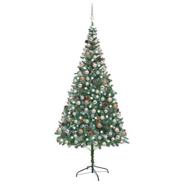 vidaXL Kunstkerstboom met verlichting kerstballen dennenappels 210 cm product