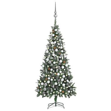 vidaXL Kunstkerstboom met verlichting kerstballen dennenappels 210 cm product