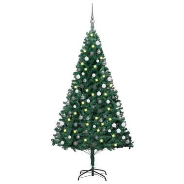 vidaXL Kunstkerstboom met verlichting en kerstballen 120 cm PVC groen product