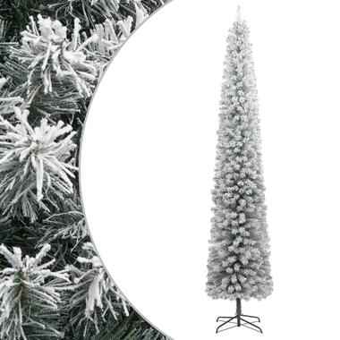 vidaXL Kunstkerstboom smal met standaard en sneeuw 270 PVC product