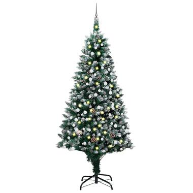 vidaXL Kunstkerstboom met verlichting kerstballen dennenappels 240 cm product