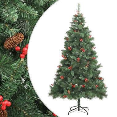 vidaXL Kunstkerstboom met scharnieren dennenappels en bessen 240 cm product