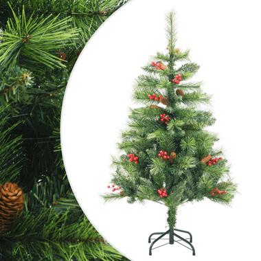 vidaXL Kunstkerstboom met scharnieren dennenappels en bessen 120 cm product