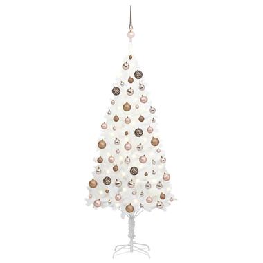 vidaXL Kunstkerstboom met verlichting en kerstballen 120 cm wit product