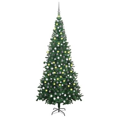 vidaXL Kunstkerstboom met verlichting en kerstballen L 240 cm groen product