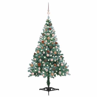 vidaXL Kunstkerstboom met verlichting ballen sneeuw dennenappel 150 cm product