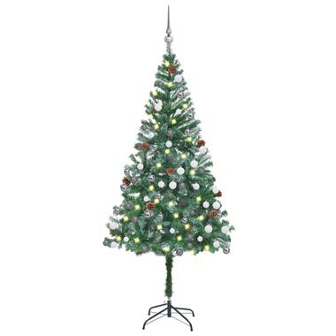 vidaXL Kunstkerstboom met verlichting kerstballen dennenappels 180 cm product