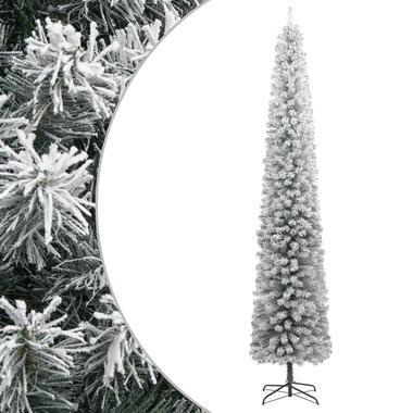 vidaXL Kunstkerstboom smal met standaard en sneeuw 300 cm PVC product