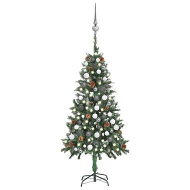 vidaXL Kunstkerstboom met verlichting kerstballen dennenappels 150 cm product